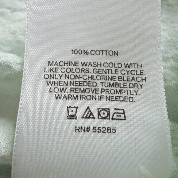 Express Shirt Mens XL Light Green Textured Button Up Short Sleeve Casual Cotton - Picture 6 of 9